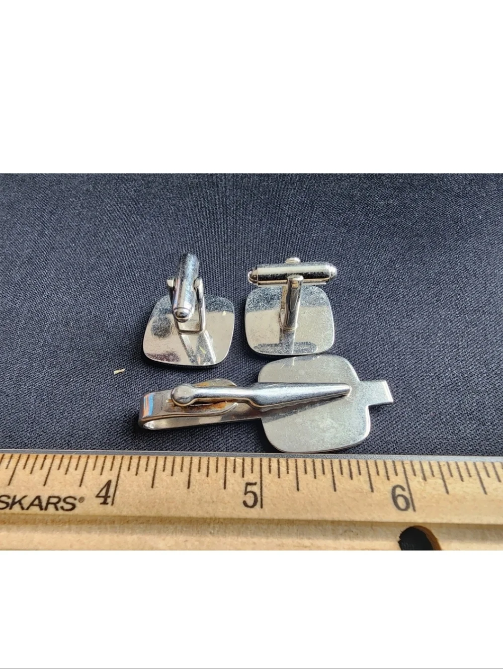 Vintage Cufflink Set Silver Tone 